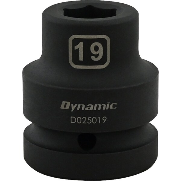 Dynamic 1" Drive Standard Socket, Black Phosphate, Tools 19MM X 1" Drive, 6 Point Standard Length D025019 - main